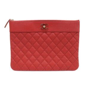 Red Caviar Gold Classic New Medium Clutch